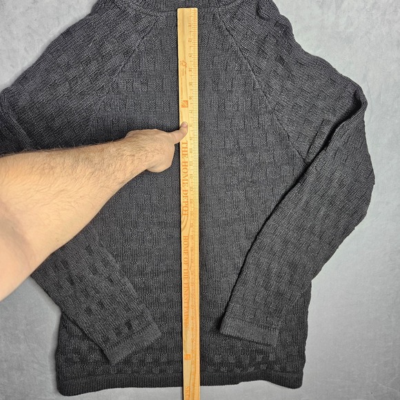 Carbon 2 Cobalt Hoodie Mens XL Gray Chunky Knit Textured Sweatshirt Drawstrings - Picture 7 of 9